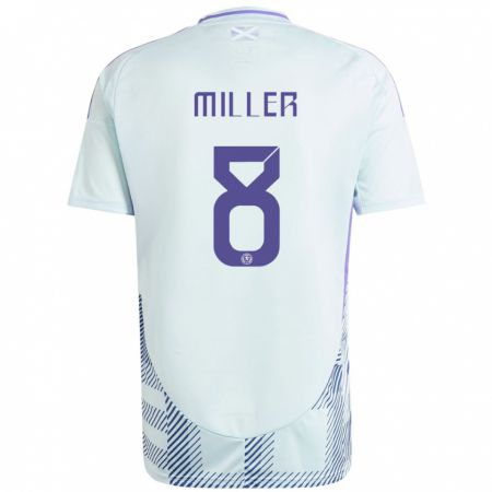 Kandiny Mujer Camiseta Escocia Lennon Miller #8 Azul Menta Claro 2ª Equipación 24-26 La Camisa Chile