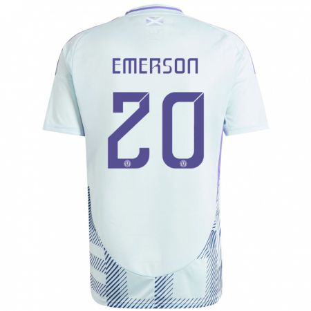 Kandiny Mujer Camiseta Escocia Johnny Emerson #20 Azul Menta Claro 2ª Equipación 24-26 La Camisa Chile