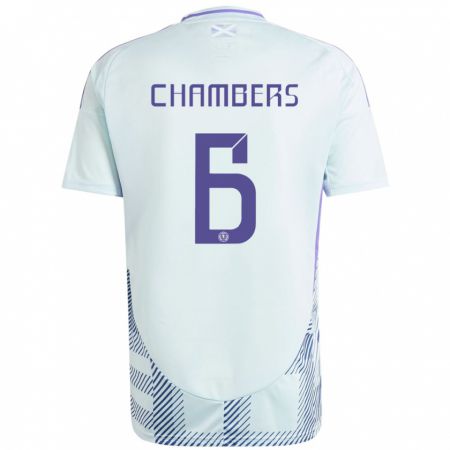 Kandiny Mujer Camiseta Escocia Sam Chambers #6 Azul Menta Claro 2ª Equipación 24-26 La Camisa Chile
