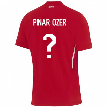 Kandiny Mujer Camiseta Turquía Senem Pınar Özer #0 Rojo 2ª Equipación 24-26 La Camisa Chile