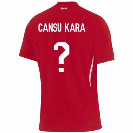 Kandiny Mujer Camiseta Turquía İlayda Cansu Kara #0 Rojo 2ª Equipación 24-26 La Camisa Chile