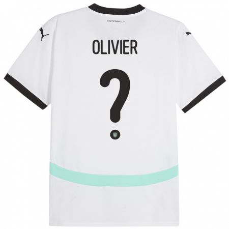 Kandiny Mujer Camiseta Austria Christopher Olivier #0 Blanco 2ª Equipación 24-26 La Camisa Chile
