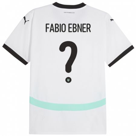 Kandiny Mujer Camiseta Austria Fabio Ebner #0 Blanco 2ª Equipación 24-26 La Camisa Chile