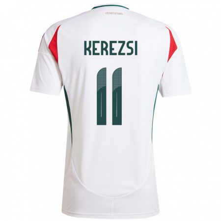 Kandiny Mujer Camiseta Hungría Zalán Kerezsi #11 Blanco 2ª Equipación 24-26 La Camisa Chile