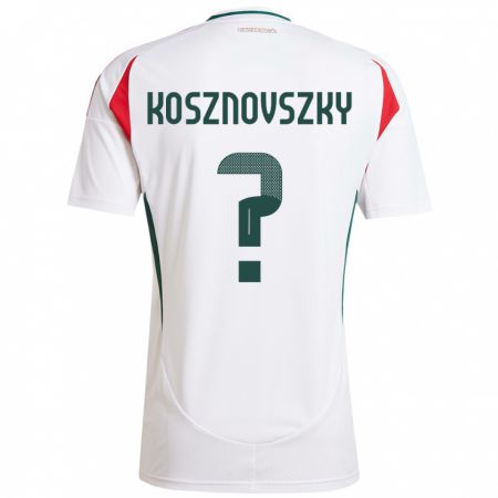 Kandiny Mujer Camiseta Hungría Márk Kosznovszky #0 Blanco 2ª Equipación 24-26 La Camisa Chile
