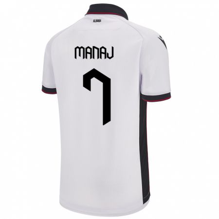 Kandiny Mujer Camiseta Albania Rey Manaj #7 Blanco 2ª Equipación 24-26 La Camisa Chile