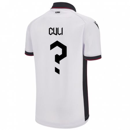 Kandiny Mujer Camiseta Albania Daniel Culi #0 Blanco 2ª Equipación 24-26 La Camisa Chile