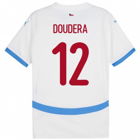 Kandiny Mujer Camiseta Chequia David Doudera #12 Blanco 2ª Equipación 24-26 La Camisa Chile