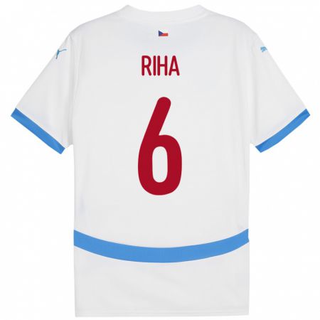 Kandiny Mujer Camiseta Chequia Ferdinand Riha #6 Blanco 2ª Equipación 24-26 La Camisa Chile