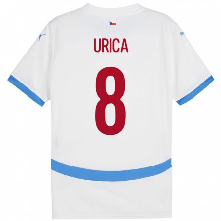 Kandiny Mujer Camiseta Chequia Adam Urica #8 Blanco 2ª Equipación 24-26 La Camisa Chile