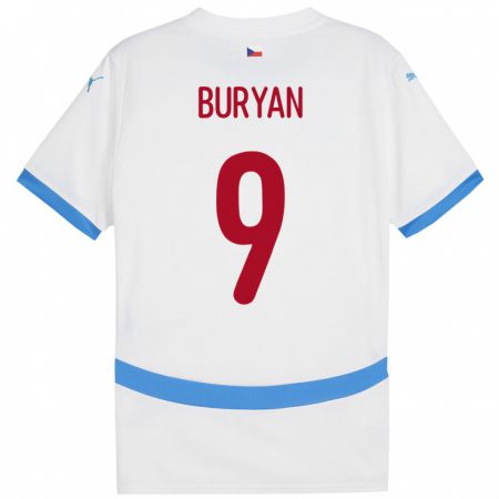 Kandiny Mujer Camiseta Chequia Jan Buryan #9 Blanco 2ª Equipación 24-26 La Camisa Chile