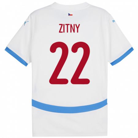 Kandiny Mujer Camiseta Chequia Matej Zitny #22 Blanco 2ª Equipación 24-26 La Camisa Chile