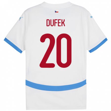 Kandiny Mujer Camiseta Chequia Jakub Dufek #20 Blanco 2ª Equipación 24-26 La Camisa Chile