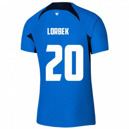 Kandiny Mujer Camiseta Eslovenia Anej Lorbek #20 Azul 2ª Equipación 24-26 La Camisa Chile