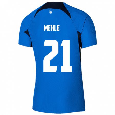 Kandiny Mujer Camiseta Eslovenia Matej Mehle #21 Azul 2ª Equipación 24-26 La Camisa Chile