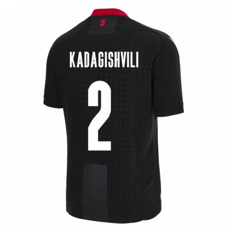 Kandiny Mujer Camiseta Georgia Gvantsa Kadagishvili #2 Negro 2ª Equipación 24-26 La Camisa Chile