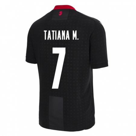 Kandiny Mujer Camiseta Georgia Tatiana Matveeva #7 Negro 2ª Equipación 24-26 La Camisa Chile