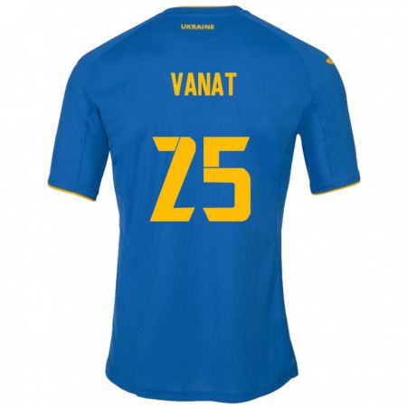 Kandiny Mujer Camiseta Ucrania Vladyslav Vanat #25 Azul 2ª Equipación 24-26 La Camisa Chile