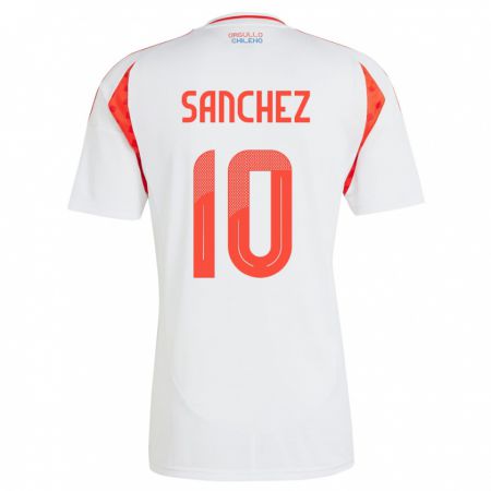 Kandiny Mujer Camiseta Chile Alexis Sánchez #10 Blanco 2ª Equipación 24-26 La Camisa Chile