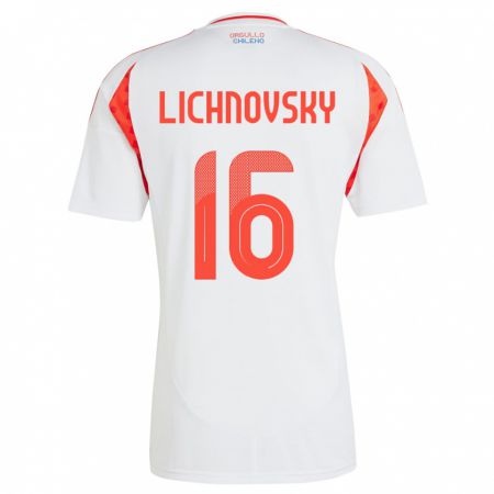 Kandiny Mujer Camiseta Chile Igor Lichnovsky #16 Blanco 2ª Equipación 24-26 La Camisa Chile