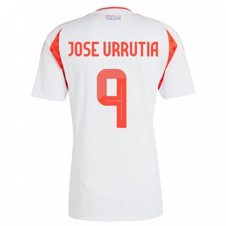 Kandiny Mujer Camiseta Chile María José Urrutia #9 Blanco 2ª Equipación 24-26 La Camisa Chile