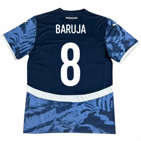 Kandiny Mujer Camiseta Paraguay Fabrizio Baruja #8 Azul 2ª Equipación 24-26 La Camisa Chile