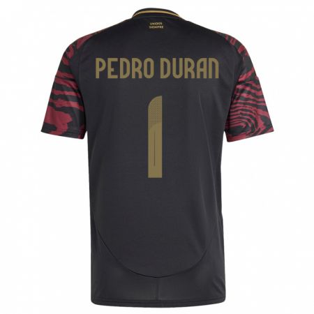 Kandiny Mujer Camiseta Perú Juan Pedro Durán #1 Negro 2ª Equipación 24-26 La Camisa Chile