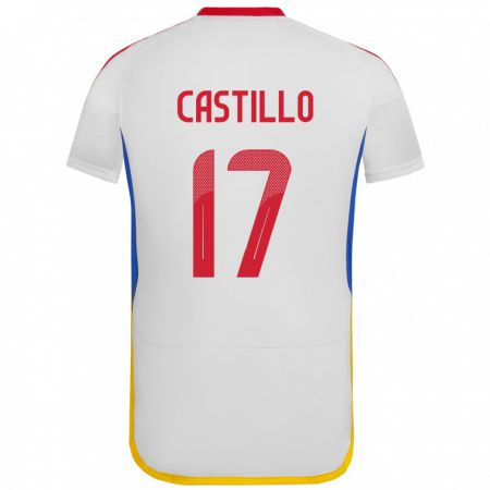 Kandiny Mujer Camiseta Venezuela Edson Castillo #17 Blanco 2ª Equipación 24-26 La Camisa Chile