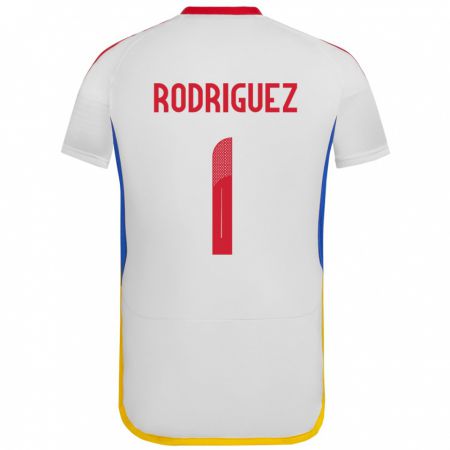 Kandiny Mujer Camiseta Venezuela Samuel Rodriguez #1 Blanco 2ª Equipación 24-26 La Camisa Chile