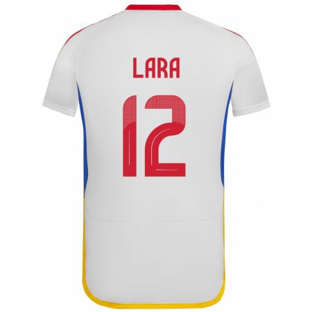 Kandiny Mujer Camiseta Venezuela Jesús Lara #12 Blanco 2ª Equipación 24-26 La Camisa Chile