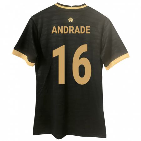 Kandiny Mujer Camiseta Panamá Andrés Andrade #16 Negro 2ª Equipación 24-26 La Camisa Chile
