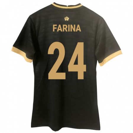 Kandiny Mujer Camiseta Panamá Edgardo Fariña #24 Negro 2ª Equipación 24-26 La Camisa Chile