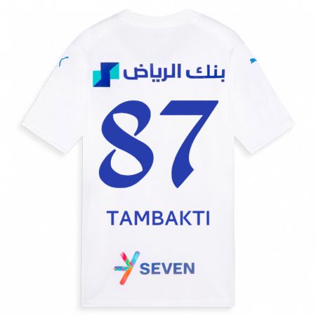 Kandiny Niño Camiseta Hassan Tambakti #87 Blanco 2ª Equipación 2023/24 La Camisa Chile