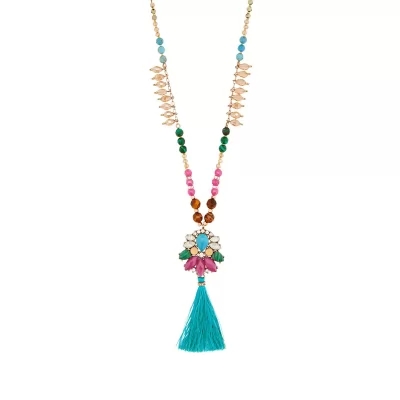 Kandiny - Women's Individual Diamond Color Tassel Necklace