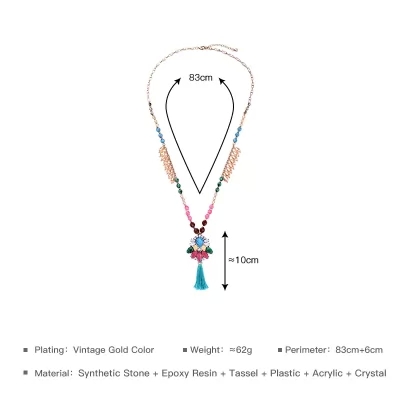 Kandiny - Women's Individual Diamond Color Tassel Necklace