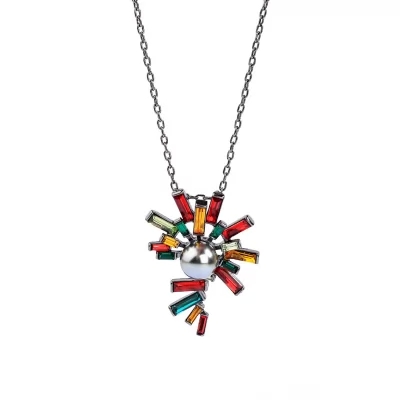 Kandiny - Creative Colorful Crystal Pearl Pendant Necklace