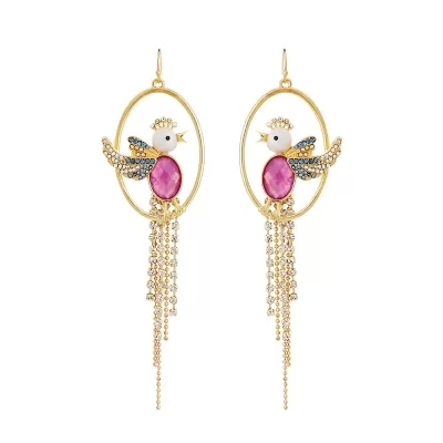 Kandiny - Diamond bird tassel Earrings 00666