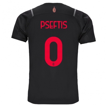Hombre Fútbol Camiseta Fotios Pseftis #0 Negro 3ª Equipación 2021/22 La Camisa Chile