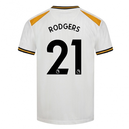 Hombre Fútbol Camiseta Eva Rodgers #21 Blanco Amarillo 3ª Equipación 2021/22 La Camisa Chile