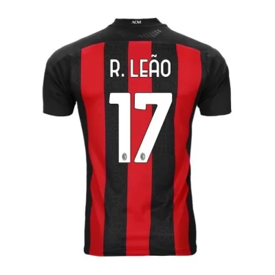 Hombre Fútbol Camiseta Rafael Leao #17 1ª Equipación Roja Negra 2020/21 La Camisa Chile