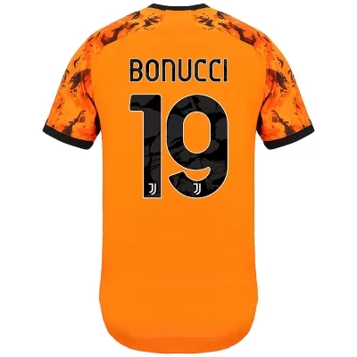 Hombre Fútbol Camiseta Leonardo Bonucci #19 3ª Equipación Naranja 2020/21 La Camisa Chile