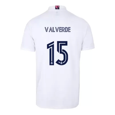 Hombre Fútbol Camiseta Federico Valverde #15 1ª Equipación Blanco 2020/21 La Camisa Chile