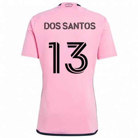 Kandiny Niño Camiseta Cj Dos Santos #13 Rosa 1ª Equipación 2024/25 La Camisa Chile