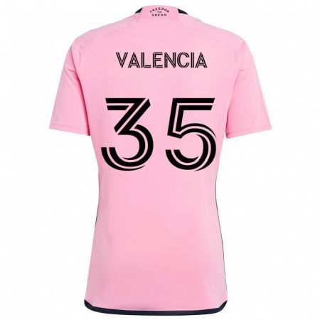 Kandiny Niño Camiseta Felipe Valencia #35 Rosa 1ª Equipación 2024/25 La Camisa Chile