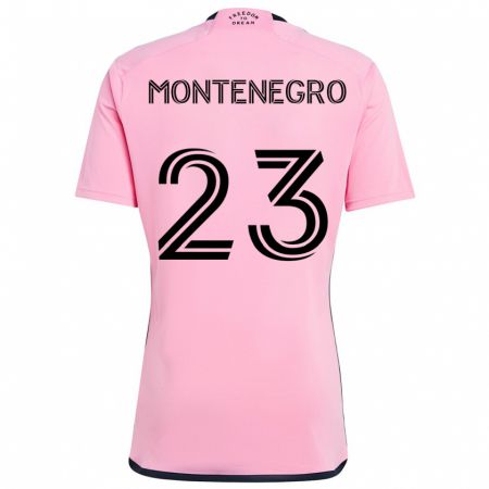 Kandiny Niño Camiseta Ricardo Montenegro #23 Rosa 1ª Equipación 2024/25 La Camisa Chile