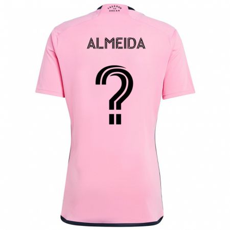 Kandiny Niño Camiseta Nicholas Almeida #0 Rosa 1ª Equipación 2024/25 La Camisa Chile