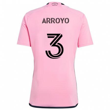 Kandiny Niño Camiseta Dixon Arroyo #3 Rosa 1ª Equipación 2024/25 La Camisa Chile