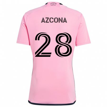 Kandiny Niño Camiseta Edison Azcona #28 Rosa 1ª Equipación 2024/25 La Camisa Chile