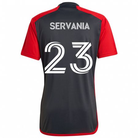 Kandiny Niño Camiseta Brandon Servania #23 Rojo Grayn 1ª Equipación 2024/25 La Camisa Chile