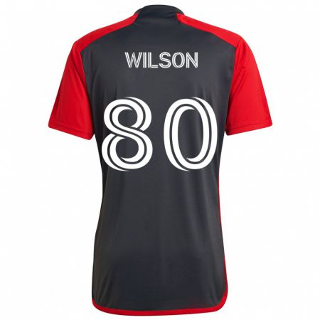 Kandiny Niño Camiseta Shafique Wilson #80 Rojo Grayn 1ª Equipación 2024/25 La Camisa Chile